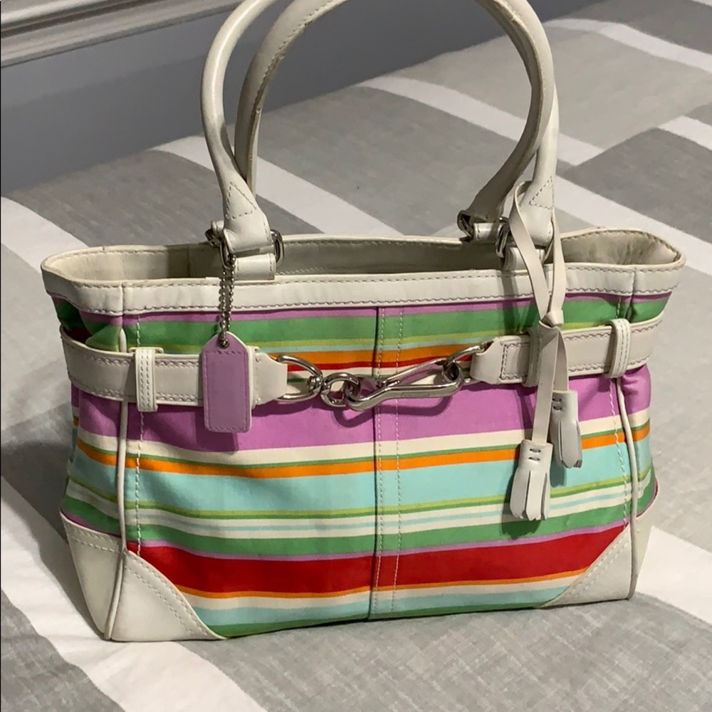 Coach Stripe Tote
